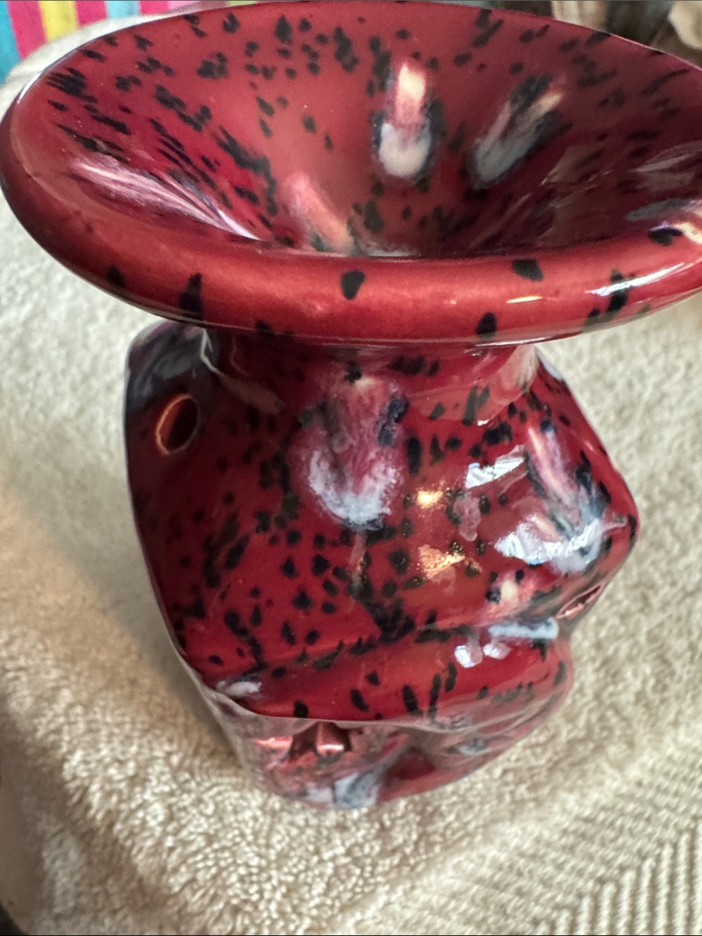 Red Speckled Ceramic Scented oil Diffuser
